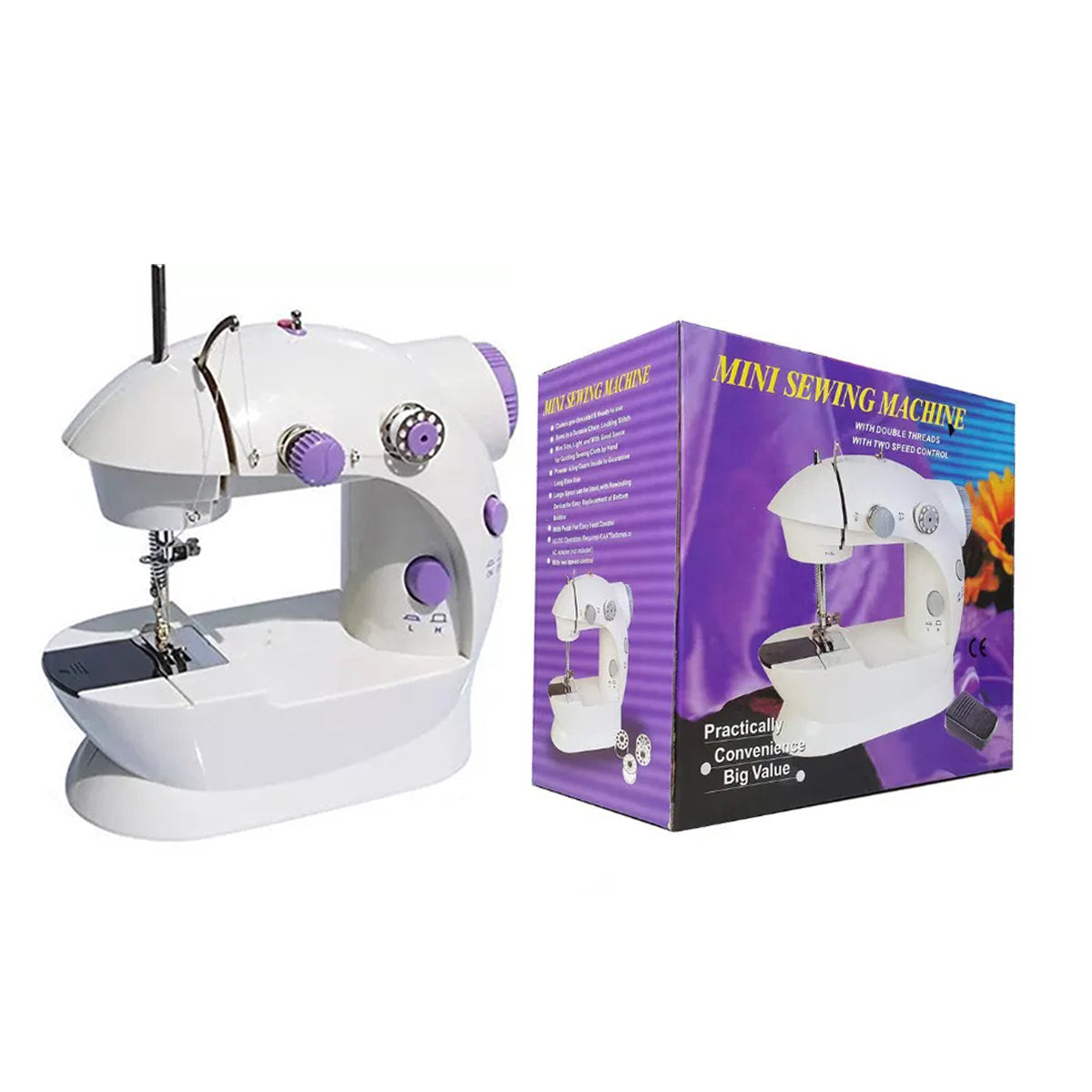 مجموعة الخياطة الذكية ( آلة خياطة صغيرة محمولة + كماشة تركيب الازرار المعدنية )