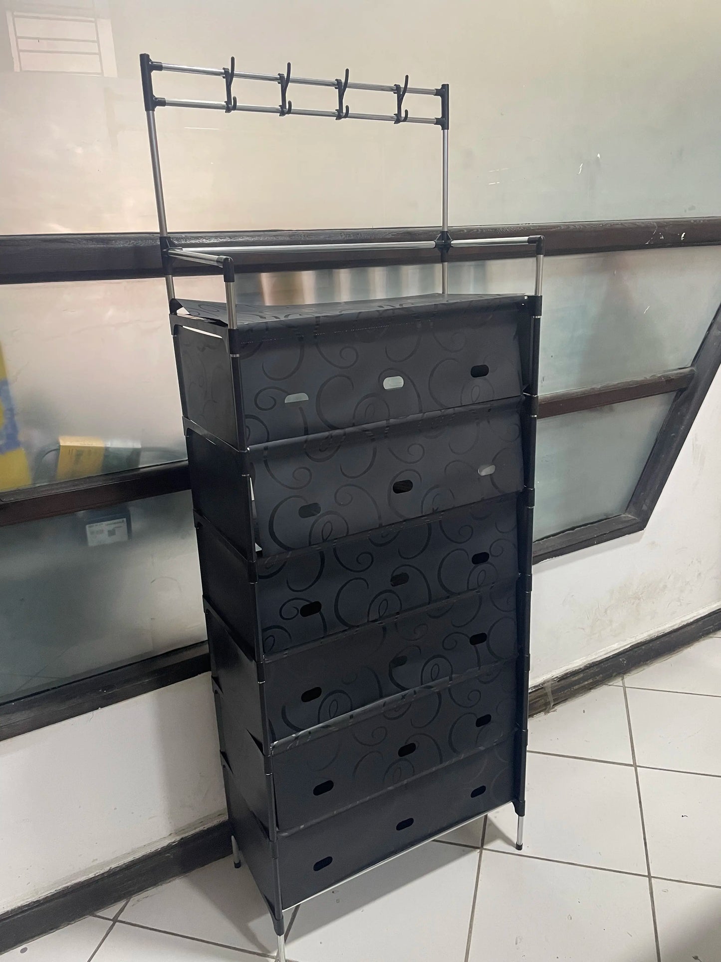 خزانة و منظم أحذية بسبع طوابق مع علاقة